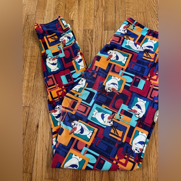 LuLaRoe Women’s TC Colorful Olaf Geometric Patterned Leggings - Picture 1 of 2